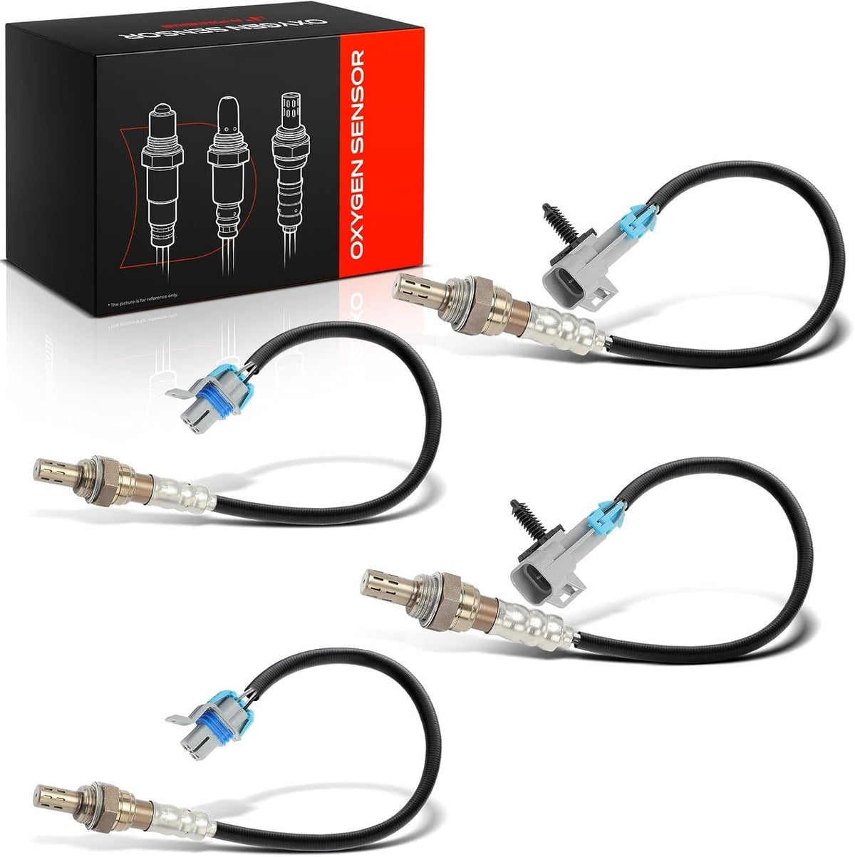 Upstream and Downstream O2 Sensors for Chevrolet Silverado 1500 2008-2013, Tahoe 2008-2014, GMC Sierra 1500 2008-2013, Yukon 2008-2014, Set of 4