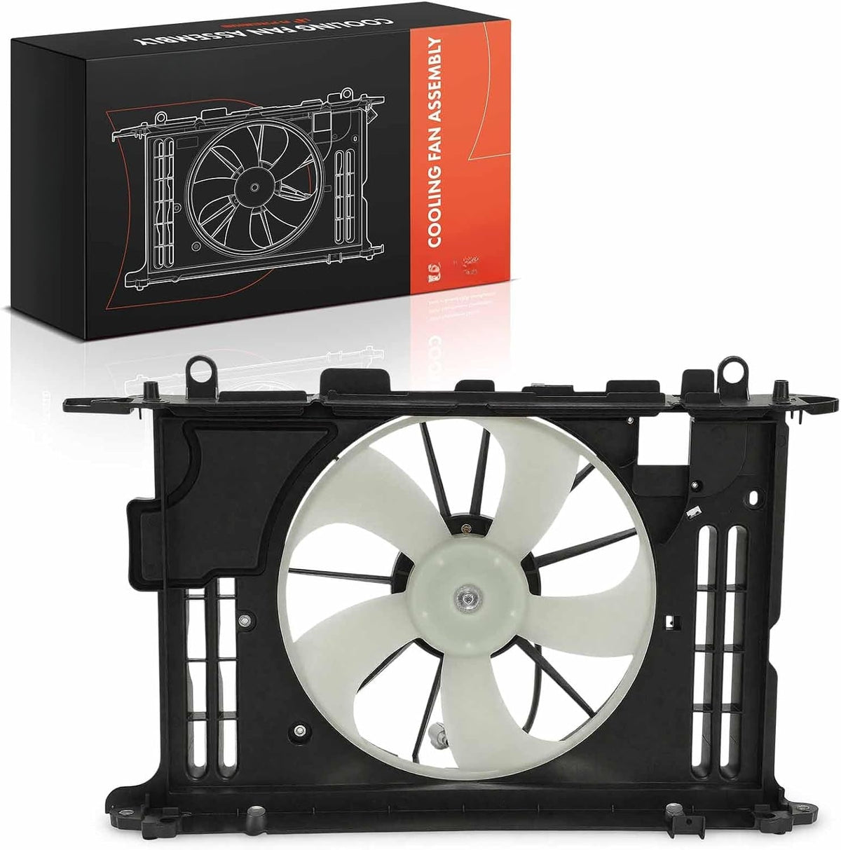 Radiator Cooling Fan Assembly with Shroud for Toyota Corolla 2009-2013 North America Built, Matrix 2009-2014, Pontiac Vibe 2009-2010, 1.8L