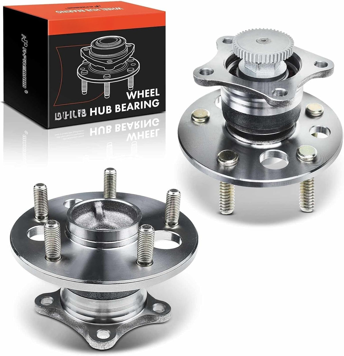 Rear Wheel Bearing and Hub Assembly for Toyota Camry 1992-2001, Avalon 1995-2004, Solara 1999-2003, Lexus ES300 1992-2001, 5-Lug, ABS Ring, Pair