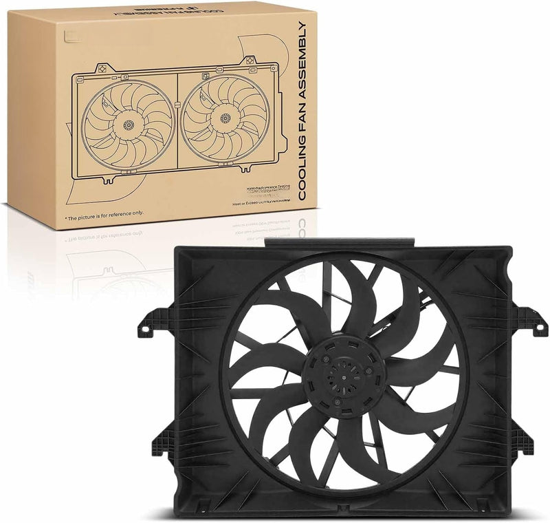 Radiator Cooling Fan Assembly with Shroud for Ram 1500 2020-2023, V6 3.0L, V6 3.6L, V8 5.7L, 9-Blade