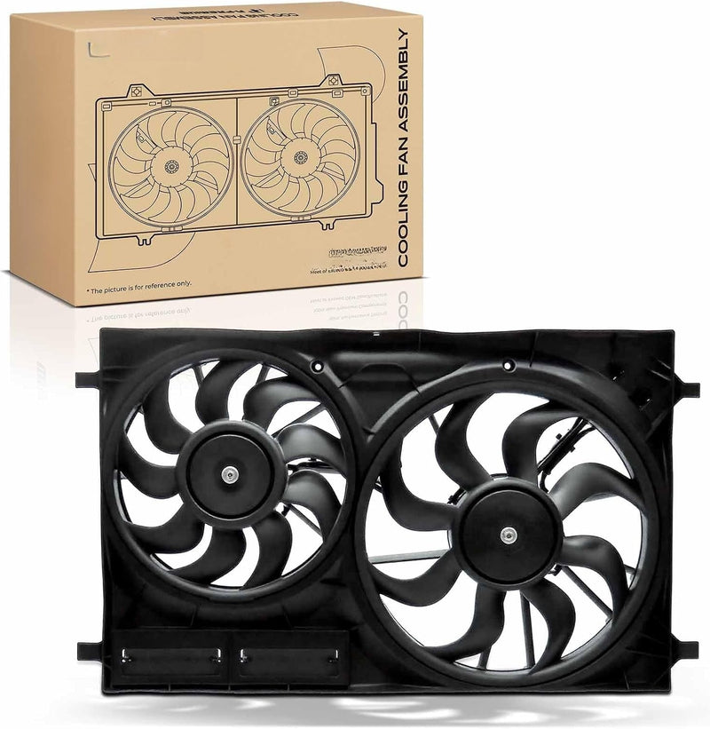 Engine Radiator Cooling Fan Assembly with Dual Fans and Shroud for Ford Transit-150, Transit-250, Transit-350