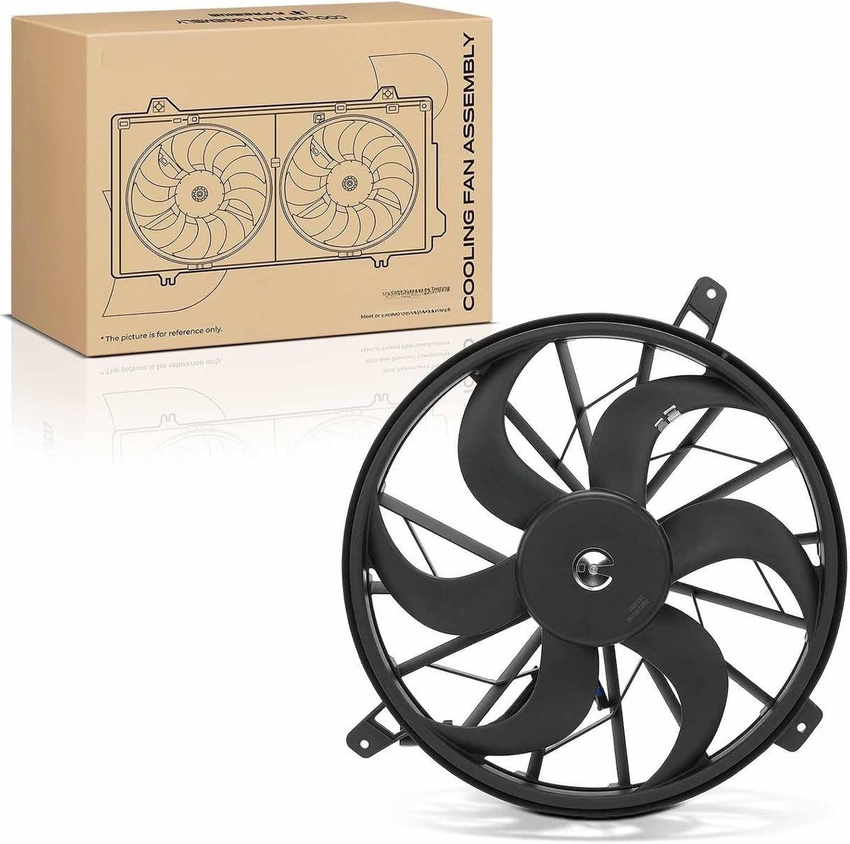 Radiator Cooling Fan Assembly with 2 Speed Motor for Jeep Grand Cherokee 2004 4.0L L6, 6 Blades, Without Shroud