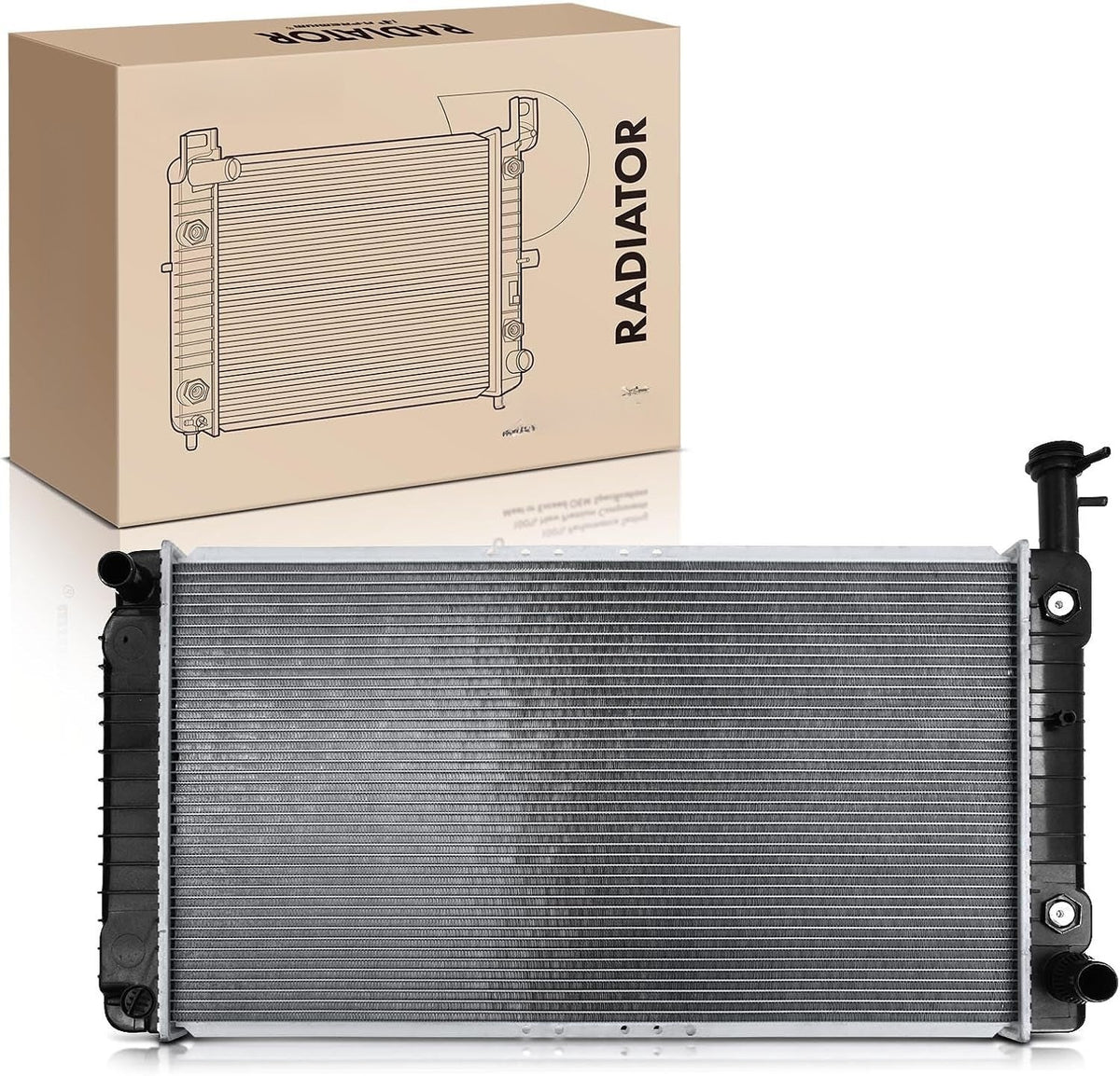 Radiator with Transmission Oil Cooler for Chevrolet Express 1500 2004-2014, GMC Savana 1500 2004-2014, 5.3L V8 Automatic