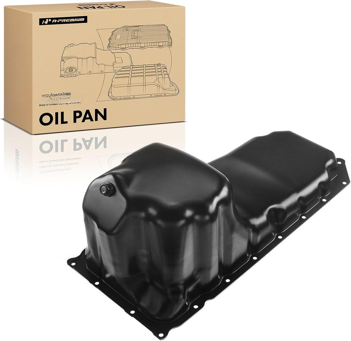 Steel Engine Oil Pan With Drain Plug for Ram 1500 2011-2020 5.7L, Ram 2500 2011-2019 5.7L, Ram 2500 2014-2020 6.4L