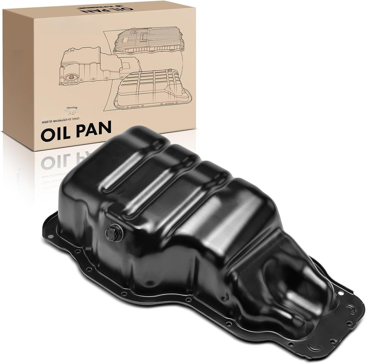 Steel Engine Oil Pan With Drain Plug for Hyundai Elantra 2015-2020, Kia Soul 2015-2020, Forte 2015-2020 2.0L