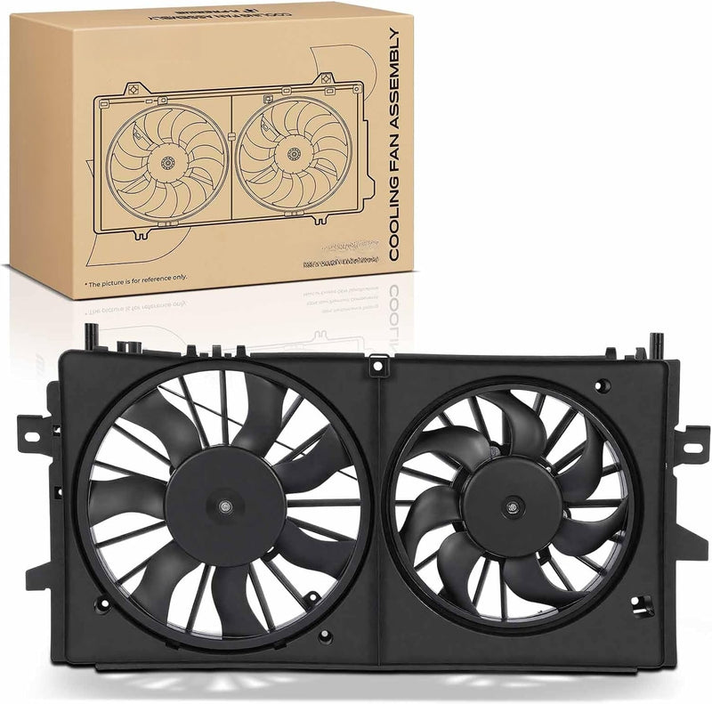 Dual Radiator Cooling Fan Assembly with Shroud for Chevrolet Impala 2012-2013, Impala Limited 2014-2016 3.6L