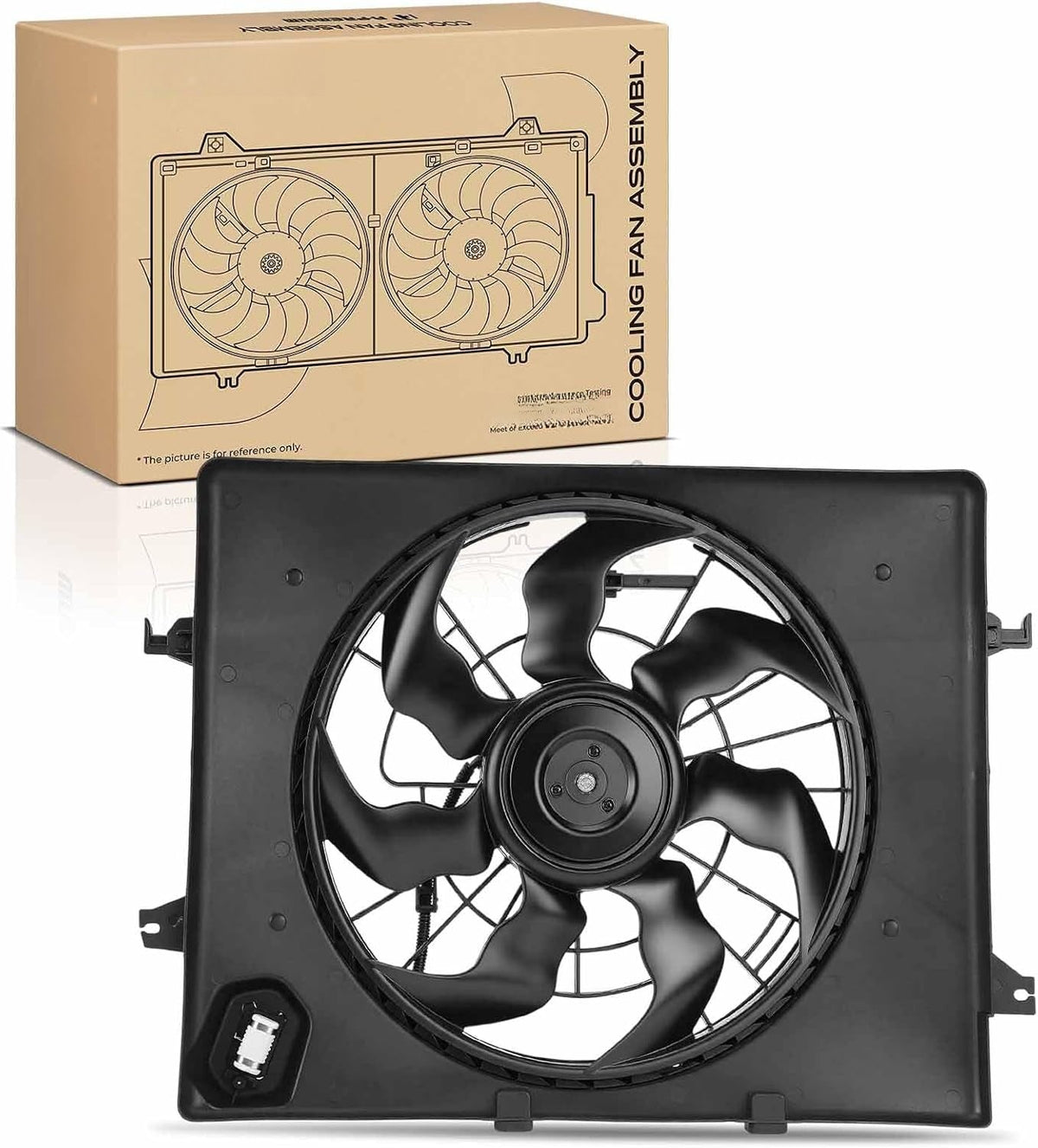 Radiator Cooling Fan Assembly with Shroud for Hyundai Sonata 2011-2013, Kia Optima 2012-2013, L4 2.4L Gas