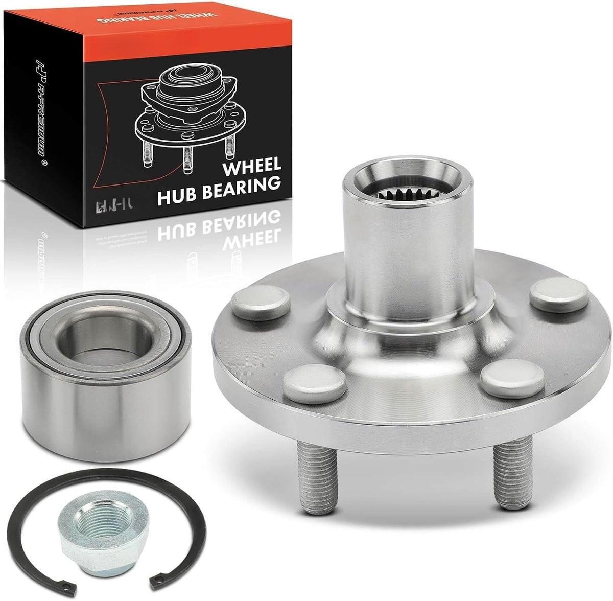 Front Wheel Bearing and Hub Kit for Toyota Corolla 2003-2019, FWD, 5 Wheel Studs