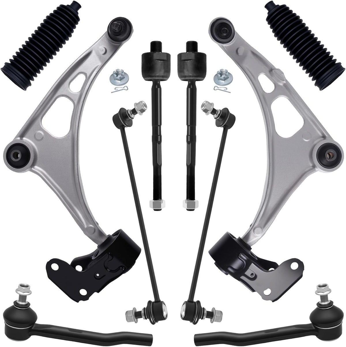 10Pc Front End Suspension Kit Fit for 2016-2022 Ho-Nda Pilot, 17-25 Ridgeline Passport, 2 Lower Control Arm Ball Joint 2 Sway Bar Link 4 Tie Rod End (# K623548 526-871 K750834 EV801435 ES801204)