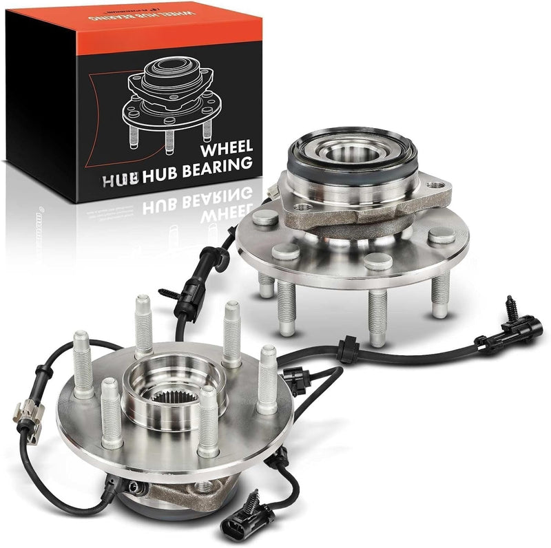 Front Wheel Bearing and Hub Assembly Pair with ABS for Chevrolet Silverado 1500 1999-2006, Tahoe 2000-2006