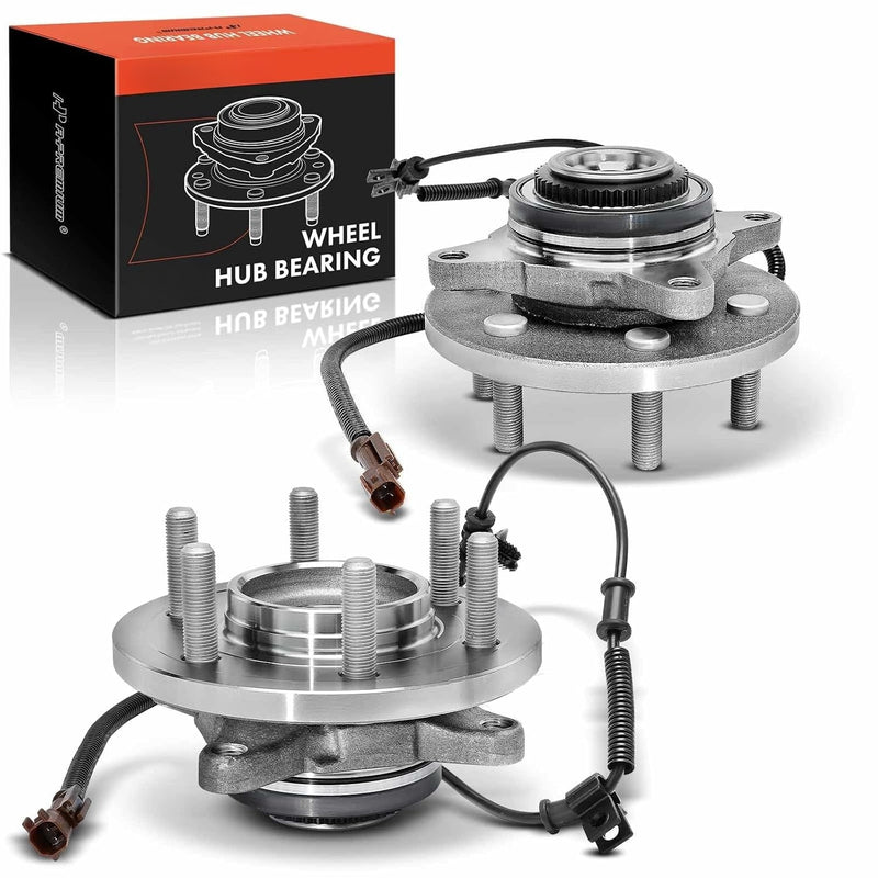 Front Wheel Bearing and Hub Assembly Pair with ABS, 6-Lug, for Ford F-150 2015-2017 4WD