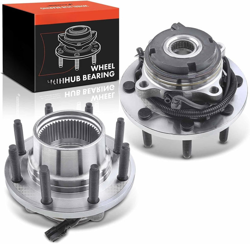 Front Wheel Bearing and Hub Assembly Pair with ABS for Ford F-250 Super Duty, F-350 Super Duty 1999-2004, Excursion 2000-2002