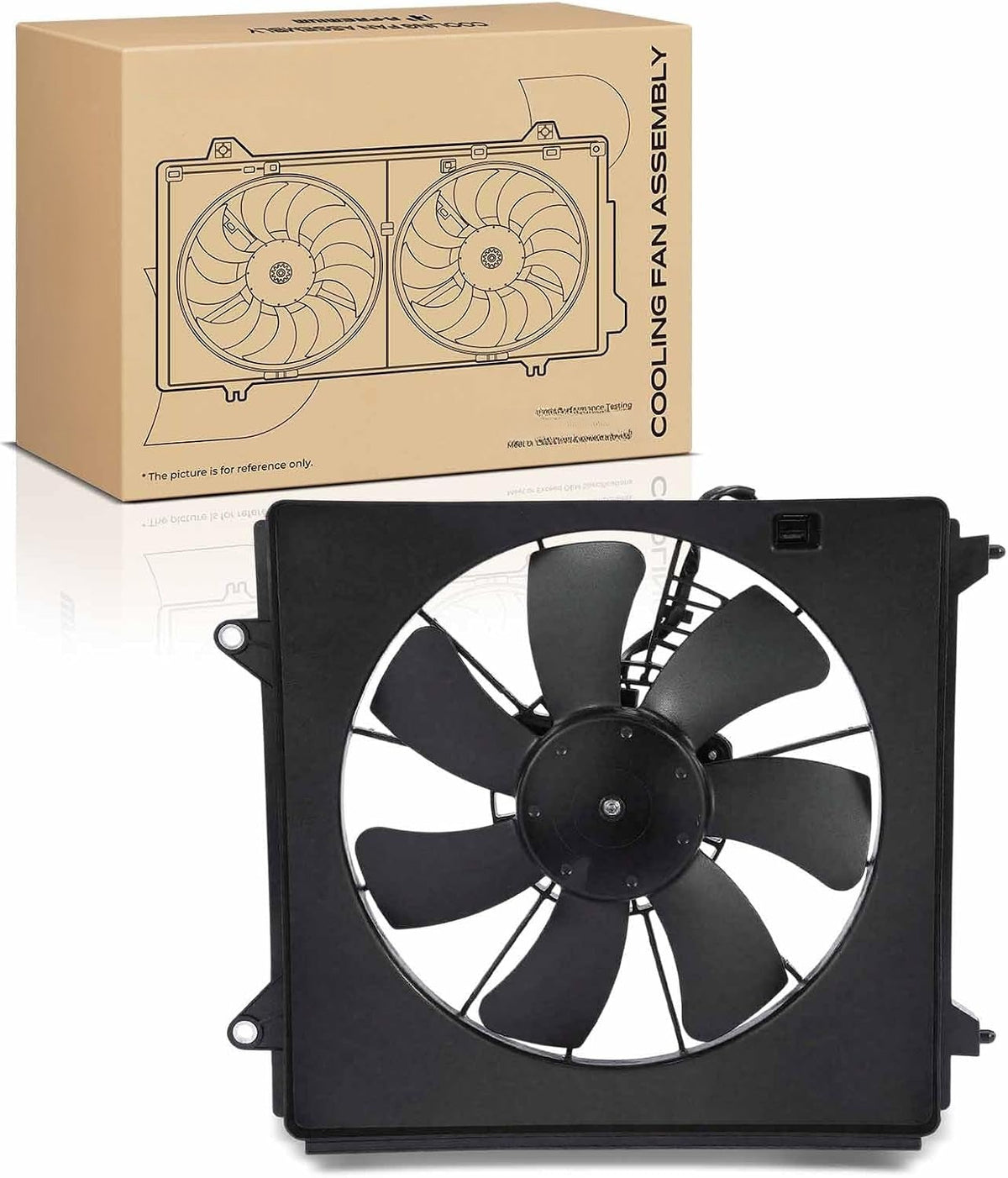 Radiator Cooling Fan Assembly with Shroud for Honda Accord 2008-2012, Crosstour 2012-2015, Acura TSX 2009-2014, 2.4L, 7 Blades