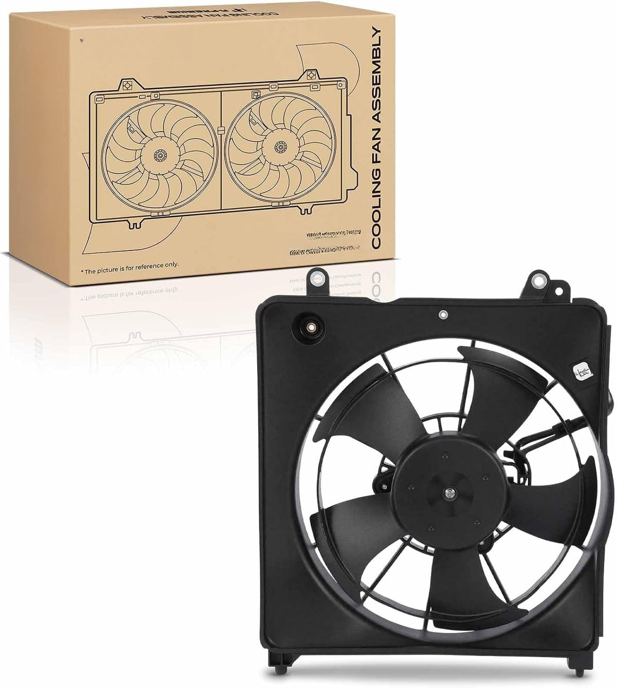 Radiator Cooling Fan Assembly with Shroud for 2009-2014 Honda Fit, 1.5L Hatchback