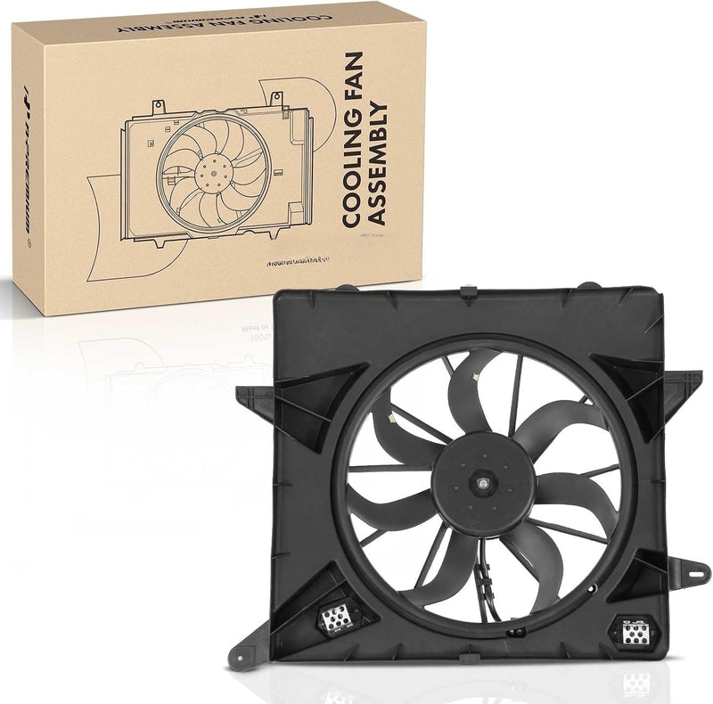 Radiator Cooling Fan Assembly with Shroud for Cadillac SRX 2010-2016, 3.0L 3.6L V6