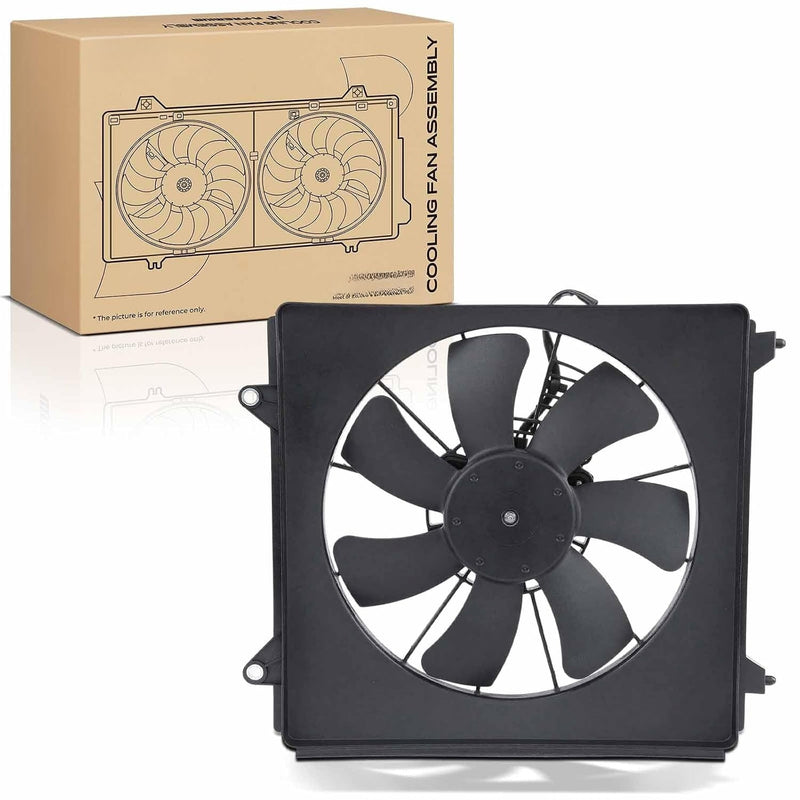 Right Radiator Cooling Fan Assembly with Shroud for Honda Accord 2013-2017 2.4L L4, Passenger Side