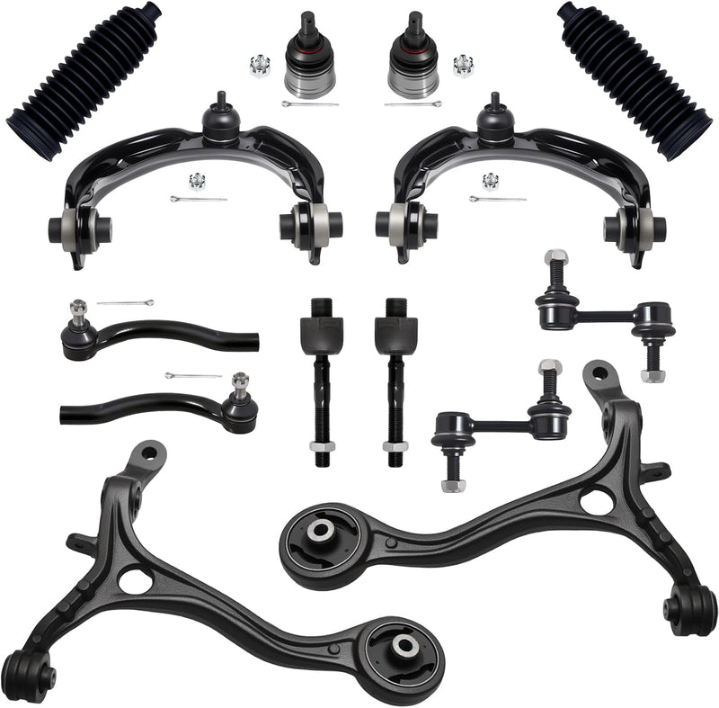 Front End Suspension Kit with Upper and Lower Control Arms, Ball Joints, Tie Rod Ends