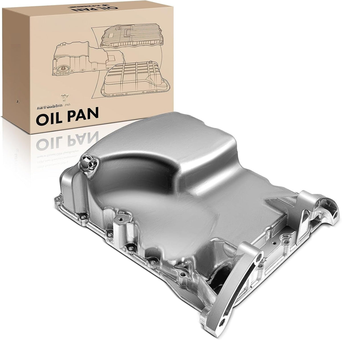 Aluminum Engine Oil Pan With Drain Plug for Acura MDX 2007-2009 3.7L, TL 2007-2008 3.2L, 3.5L