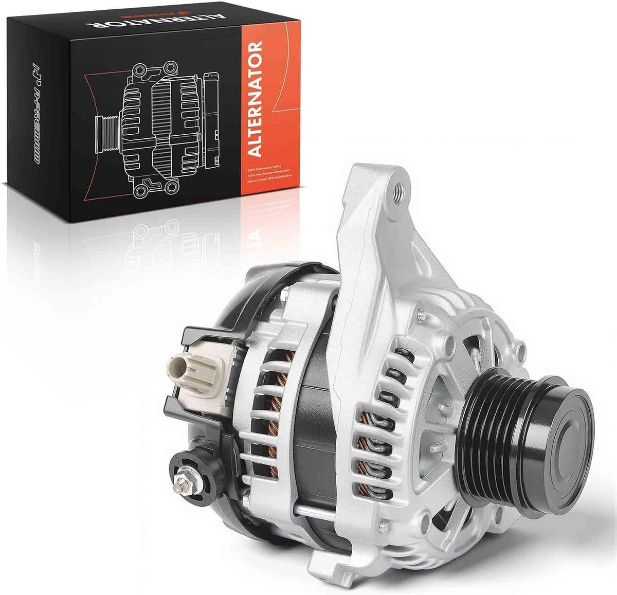Alternator for Toyota RAV4 2013-2017 2.5L L4 FWD, 12V 125A, 6-Groove Clutch Pulley, 1-Pin Plug, Clockwise