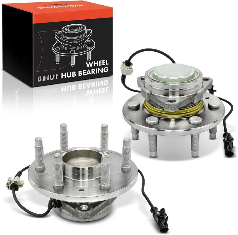 Front Wheel Bearing and Hub Assembly Pair for Chevrolet Silverado 1500 2007-2013, Tahoe 2007-2014, GMC Sierra 1500 2007-2013