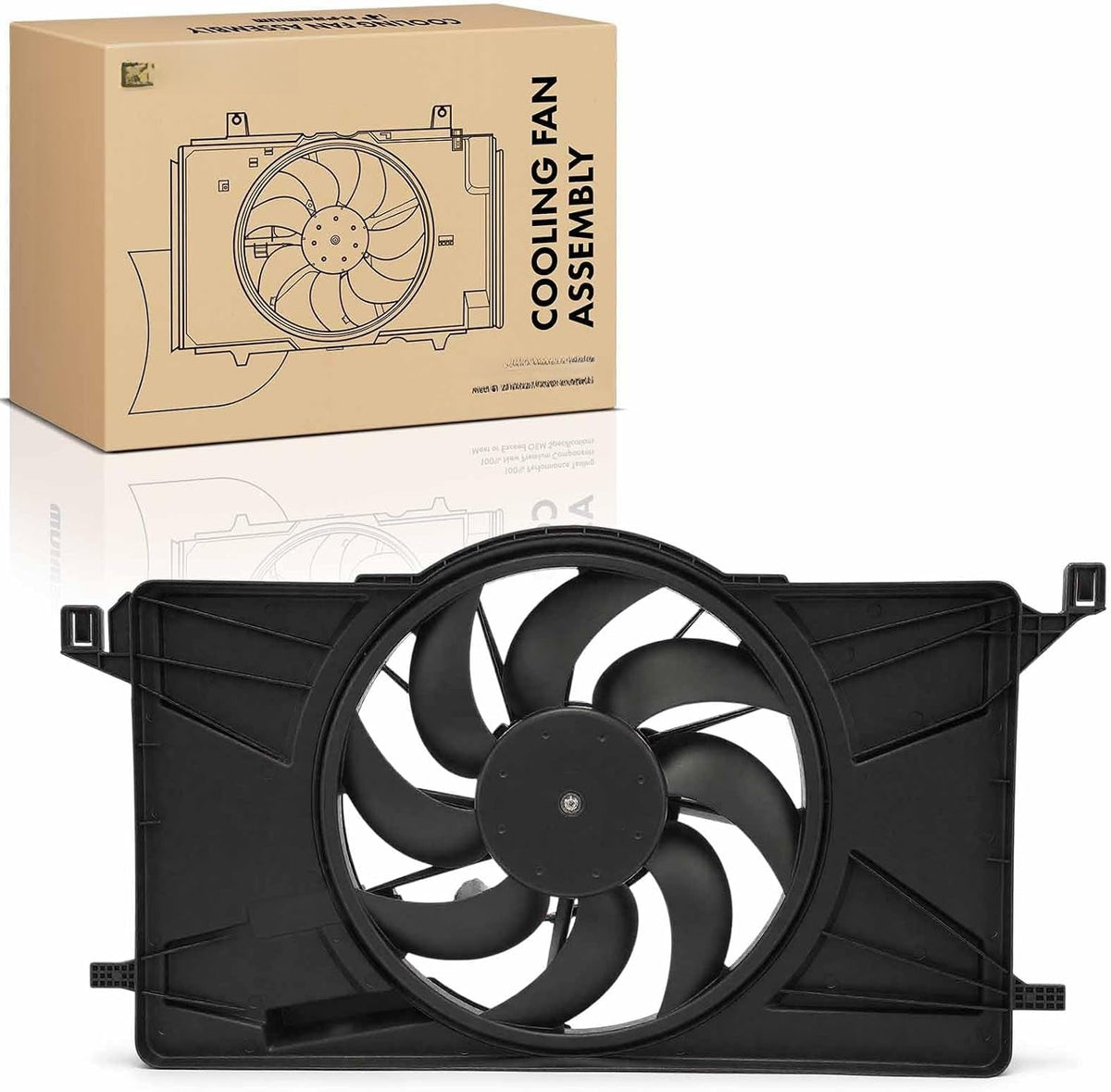 Radiator Cooling Fan Assembly with Shroud for Ford Focus 2012-2018 2.0L, Focus EV 2012-2018