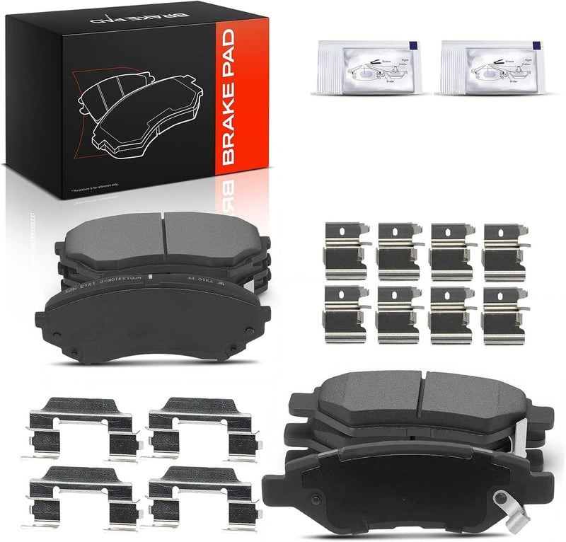 Front and Rear Ceramic Brake Pads for Cadillac CTS 2008-2014 Select Trims, GM Brake Code J55 Heavy Duty Brakes Only