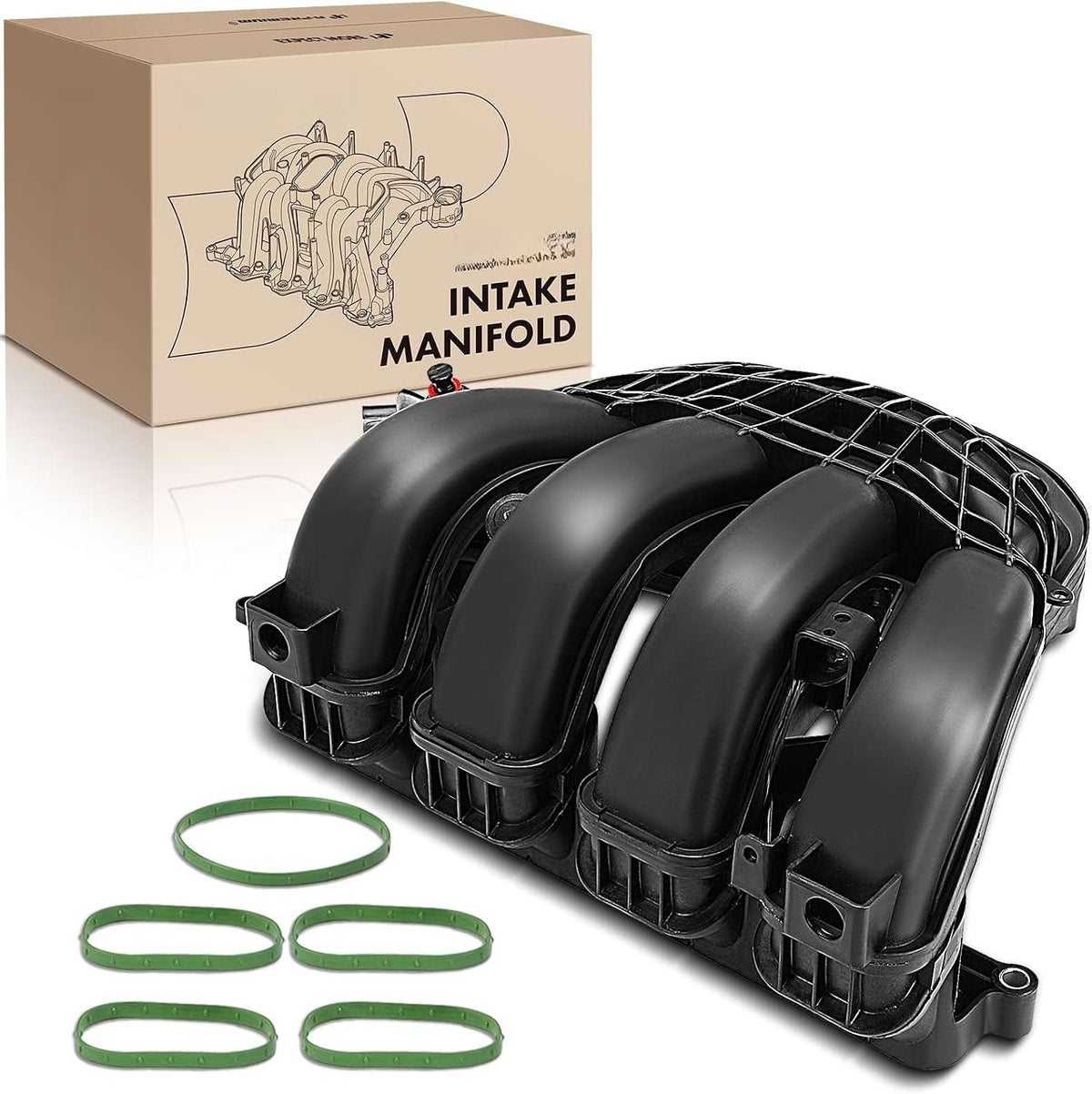 Intake Manifold Assembly for Ford Focus 2012-2018, EcoSport 2018-2020, DOHC L4 2.0L, Black Plastic With Seal