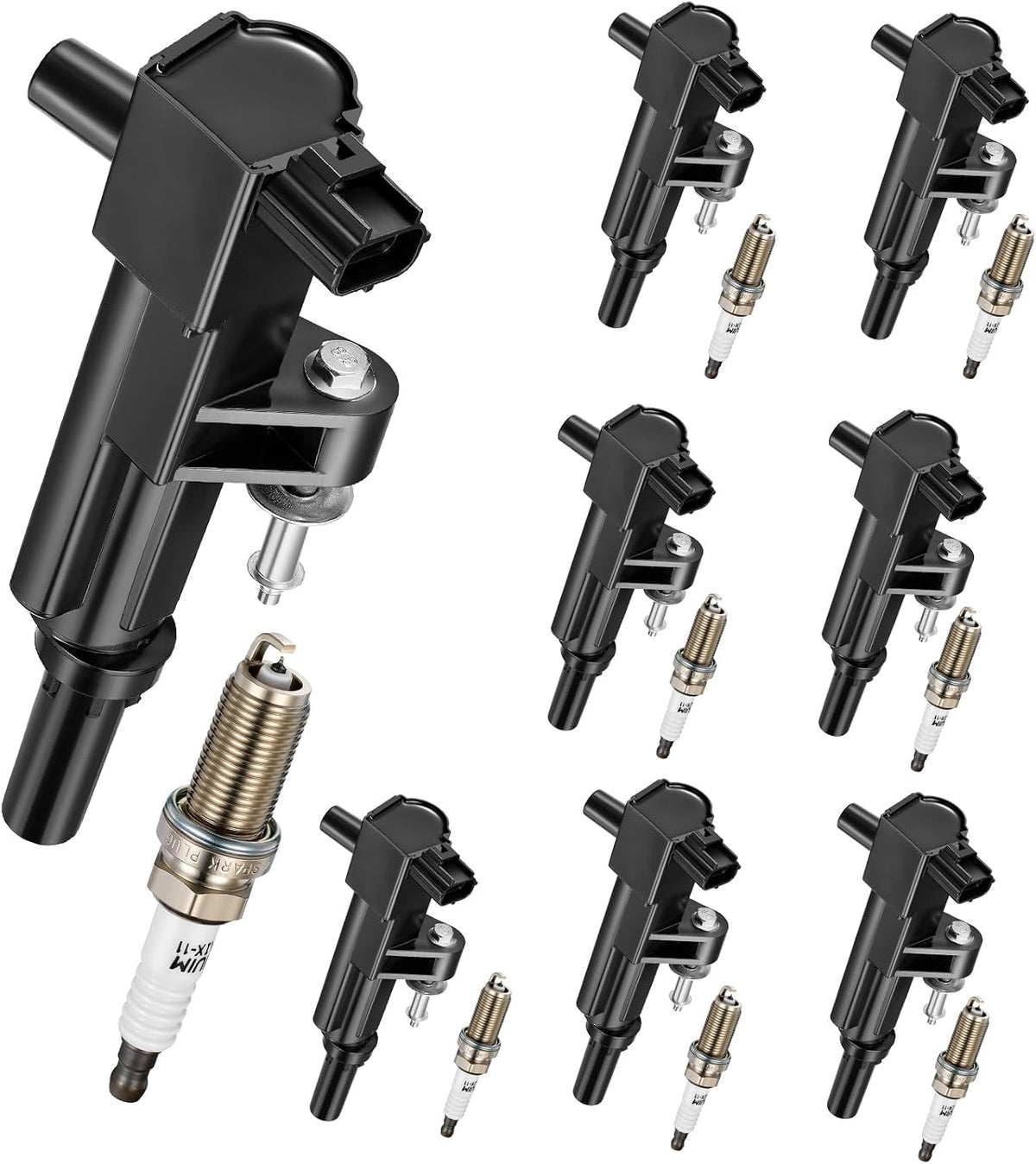 Ignition Coil and Iridium Spark Plug Kit, 16-Piece, for Dodge Ram 1500 2008-2013, Dakota 2008-2010, Jeep Grand Cherokee 2008-2010, 4.7L V8
