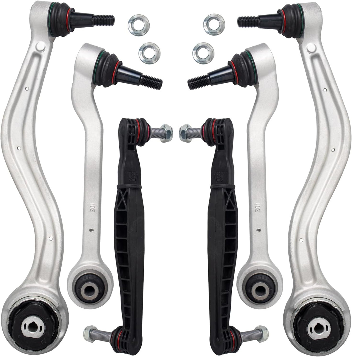 6Pc Suspension Kit (For RWD) Front Lower Control Arm Ball Joint Assembly Sway Link Fit for 2013-2019 Ca-Dillac ATS, 2020-23 CT4 (No 3.6L) (# 23462009 23462008 23462000 23462001 K750672 K750673)
