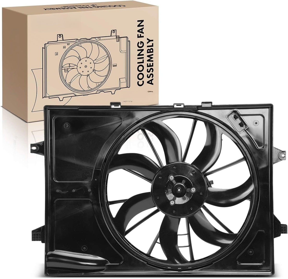 Radiator Cooling Fan Assembly with Shroud for Hyundai Tucson 2022-2024 US-Built, Brushless Motor