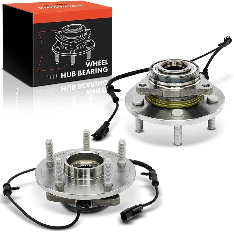 Front Wheel Bearing and Hub Assembly for Ram 1500 2012-2018, Ram 1500 Classic 2019-2022, 5-Lug, with ABS Sensor, Pair