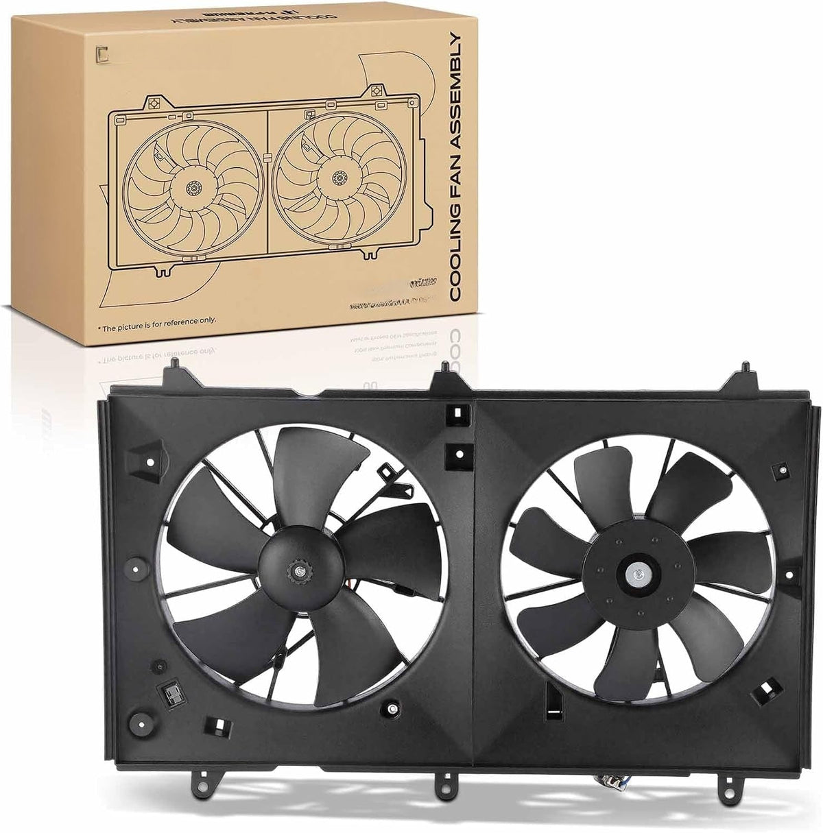 Radiator Cooling Fan Assembly for Honda Accord 2003-2007 2.4L, Dual Fans with Shroud, Brushed Motors