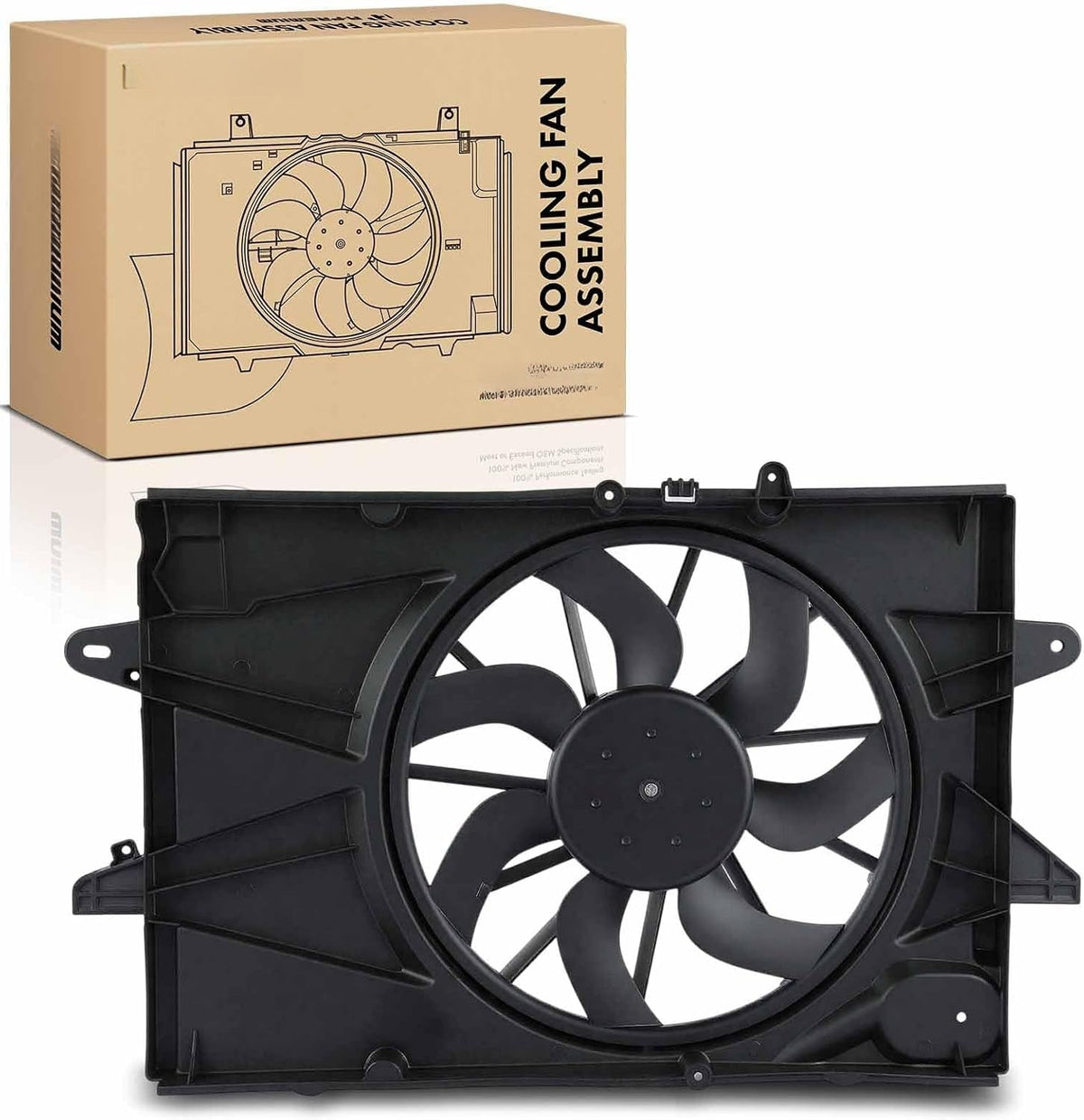 Radiator Cooling Fan Assembly with Shroud for Chevrolet Equinox 2010-2017, GMC Terrain 2010-2017, 2.4L L4