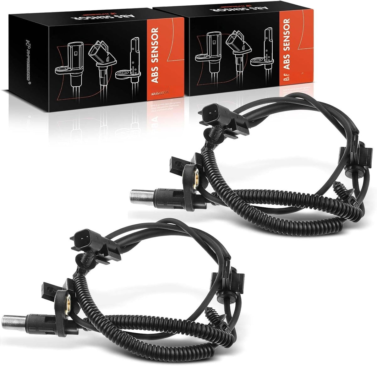 Front ABS Wheel Speed Sensors for Ford F-250 Super Duty 2011-2013, F-350 Super Duty 2011-2016, Twin I-Beam, Left and Right Pair