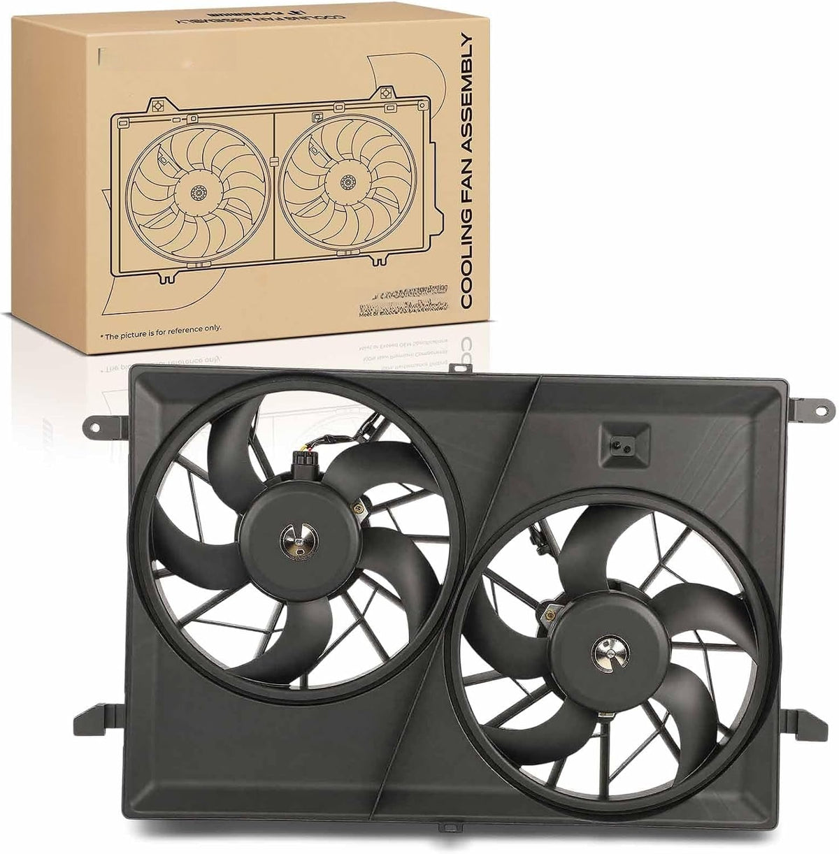Dual Radiator Cooling Fan with Shroud for Chevrolet Traverse 2009-2017, GMC Acadia 2007-2016, Buick Enclave 2008-2017, Saturn Outlook, 3.6L