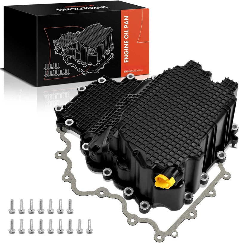 Plastic Engine Oil Pan Kit With Gasket, Drain Plug and Bolts for Ford F-150 2017-2019, Expedition 2018-2019 3.5L
