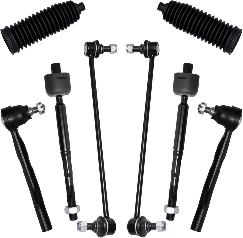 Front Tie Rod End and Sway Bar Link Kit for Honda Odyssey 2018-2025, Inner and Outer Tie Rods, Rack Boots, 8-Piece