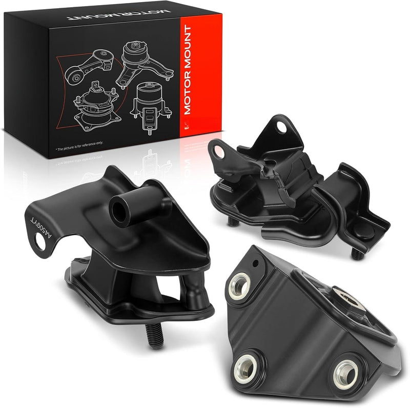 Front, Rear and Upper Transmission Mount Kit for Acura TSX 2004-2008 2.4L, Automatic Transmission Only, Set of 3