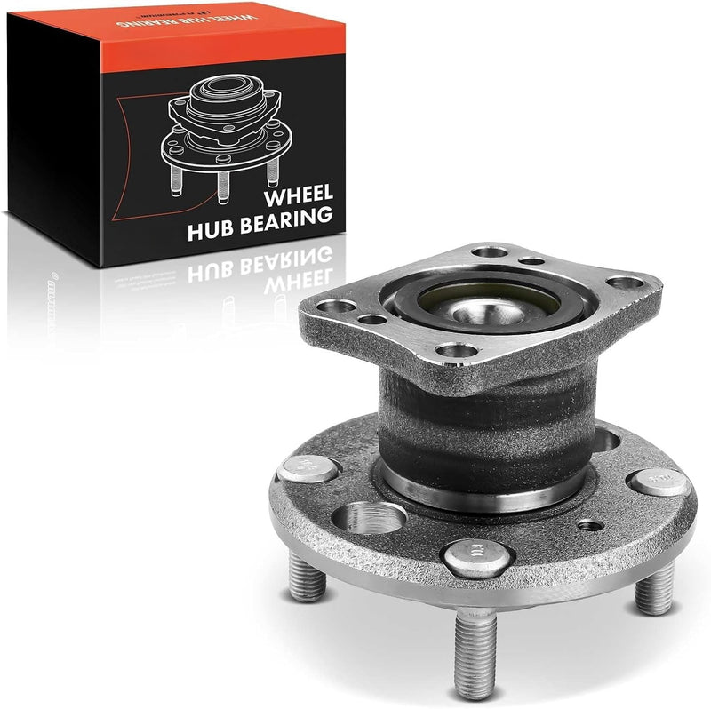 Rear Wheel Bearing and Hub Assembly, 4-Lug, for Ford Fiesta 2011-2019, Left or Right