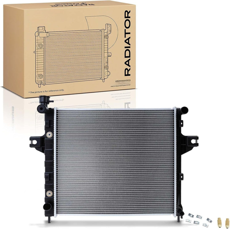 Radiator with Transmission and Engine Oil Coolers for Jeep Grand Cherokee WJ 1999-2004 4.0L L6, Automatic Transmission