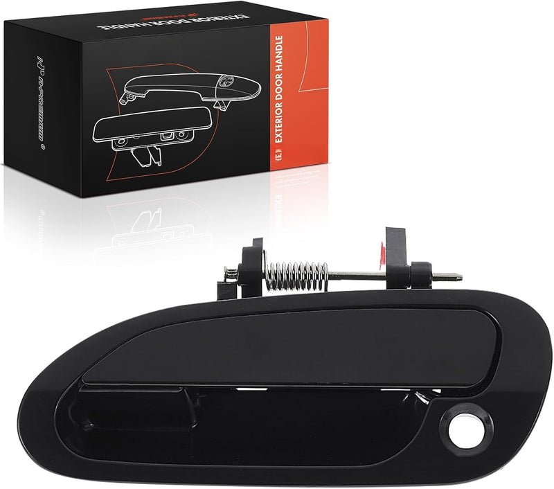 Front Left Driver Side Exterior Door Handle for Honda Accord 1998-2002 Sedan, US Built, Smooth Black, Keyhole
