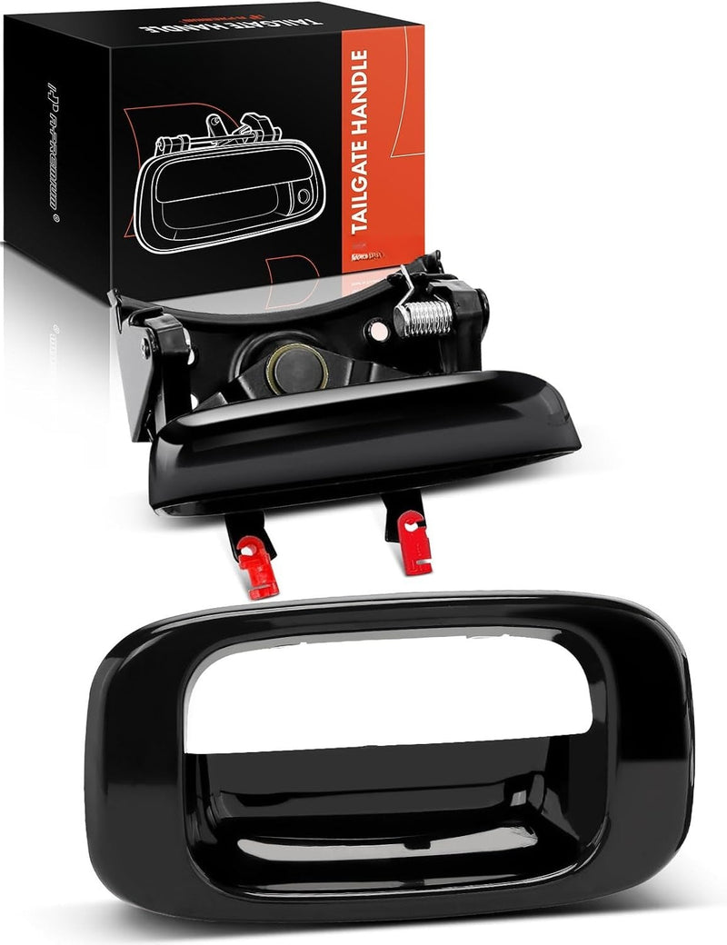 Tailgate Handle Latch and Bezel with Rod Clips for Chevrolet Silverado 1500 1999-2006, GMC Sierra 1500 1999-2006