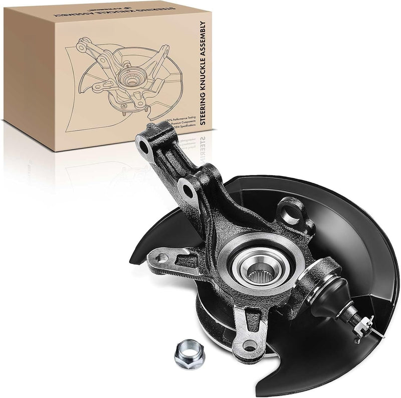 Front Left Steering Knuckle with Wheel Bearing Hub for Honda Civic 2001-2002, 1.7L L4, Driver Side