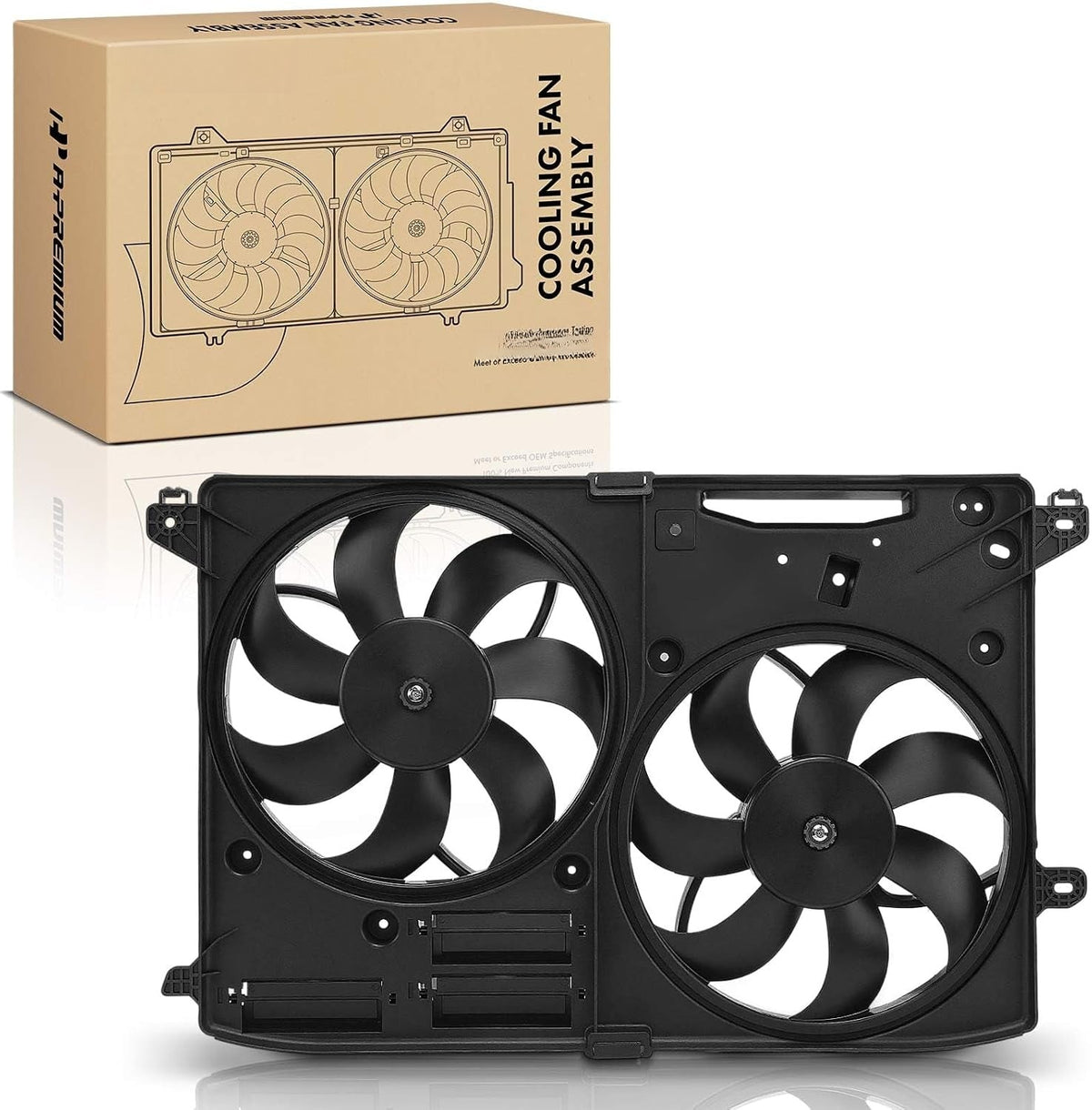 Engine Radiator Cooling Fan Assembly for Ford Fusion 2014-2020, Lincoln MKZ 2013-2020, 1.5L 2.0L 3.7L, 12V