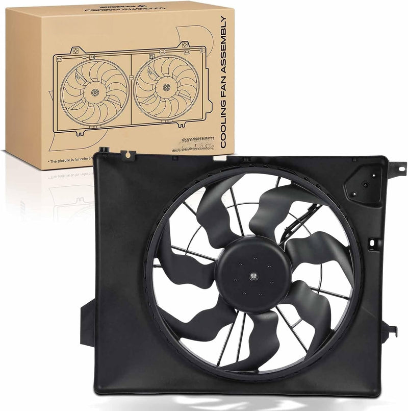 Radiator Cooling Fan Assembly with Shroud for Hyundai Santa Fe 2013-2018, Santa Fe Sport 2013-2018, Kia Sorento 2014-2015