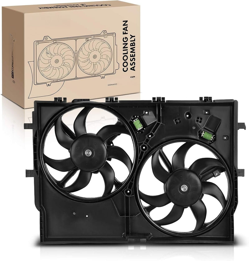 Engine Radiator Cooling Fan Assembly with Dual Fans and Shroud for Ram ProMaster 1500 2014-2017, ProMaster 2500 2014-2018