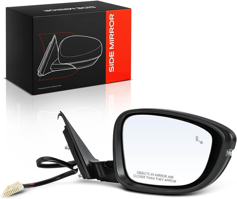 Right Passenger Side Heated Power Mirror for Honda Accord 2018-2022, LED Signal, Blind Spot Detection, Paint-to-Match Black