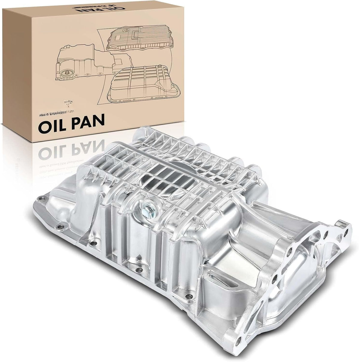 Aluminum Engine Oil Pan With Drain Plug for Ford Fiesta 2008-2016, Fiesta Ikon 2011-2015 1.6L