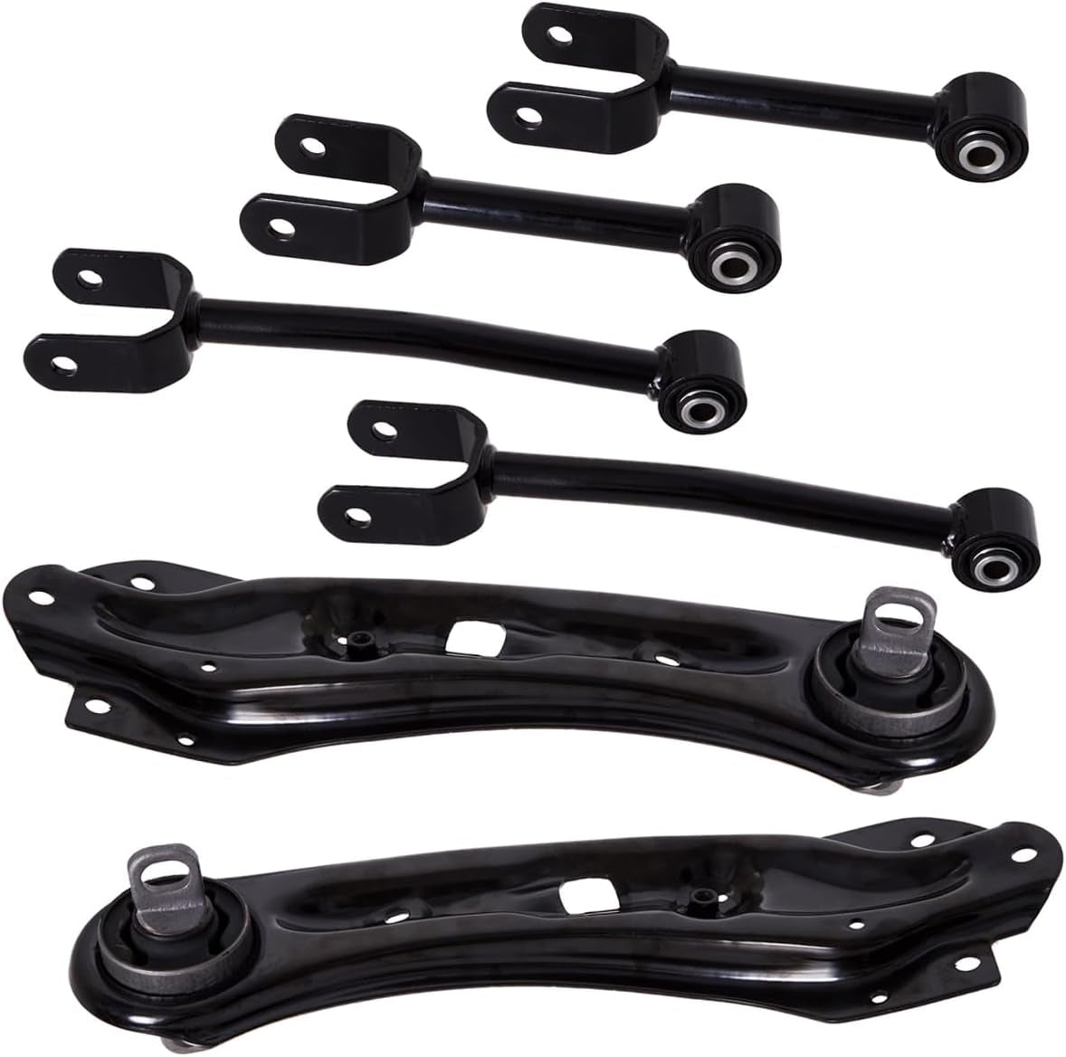 6Pc Suspension Rear Control Arm/Trailing Arm Compatible with 11-14 Chry-Sler 200/11-14 Do-Dge Avenger,11-18 Journey (Replace # K643056 K642901 K643089 K643090 5085415AD 5085416AD)