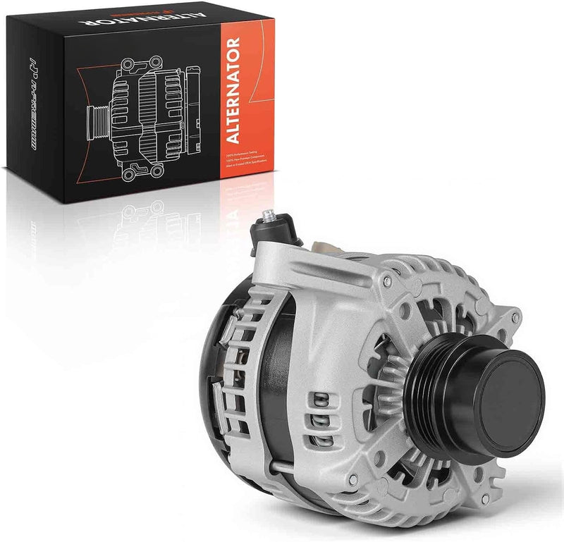 Alternator for Ford Mustang 2015-2023 2.3L RWD, 12V 200A 4-Groove Decoupler Pulley CW